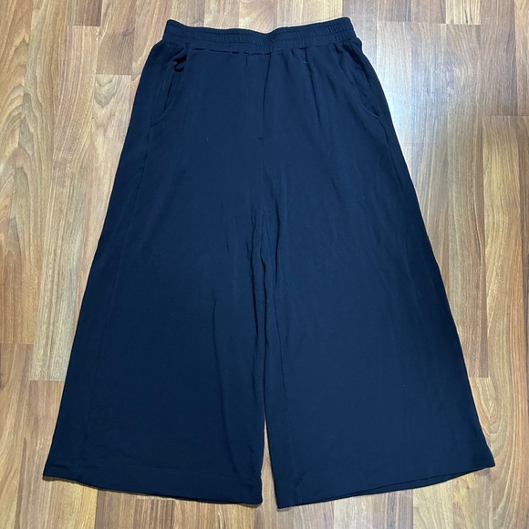 Bleusalt The Coulotte Pant Black Size 2 Wide Leg Lounge Chic Pockets Preppy Boho - Picture 2 of 5